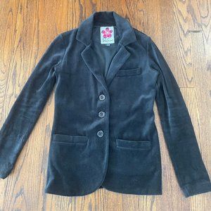 Leslie Evers Black Velvet Blazer, size Small